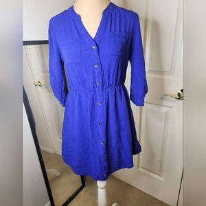Charlotte Russe - Royal Blue Shirt Style Dress, Size S